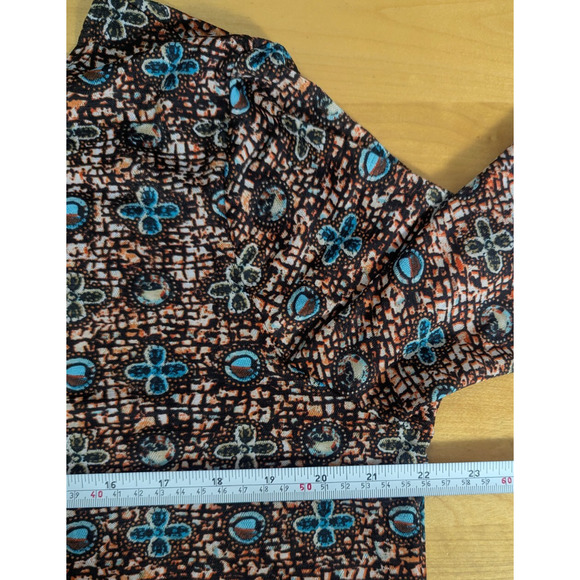 Max & Rina Multi Boho Pattern Beaded 3/4 Sleeve Stretch Tunic XL Top Artsy Z1 - Picture 6 of 7